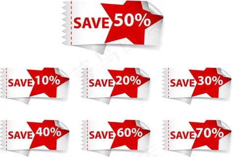 时尚双色折扣标签矢量素材-2