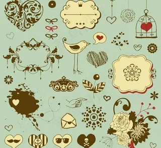 园艺花纹图标欧式图标图片