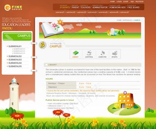 欧美学生教师类网站模板