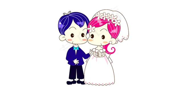 卡通新郎新娘婚纱 卡通新郎新娘婚纱