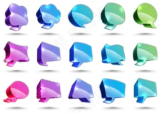 矢量3D语音泡沫