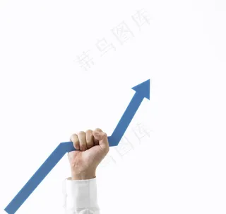 握箭头 业绩上升图片