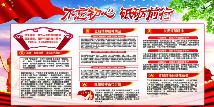 不忘初心砥砺前行宣传展板设计(7087X3543(DPI:150))psd模版下载