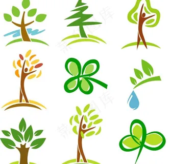 人体绿树绿色环保图标矢量图片 人体绿树绿色环保图标矢量图片