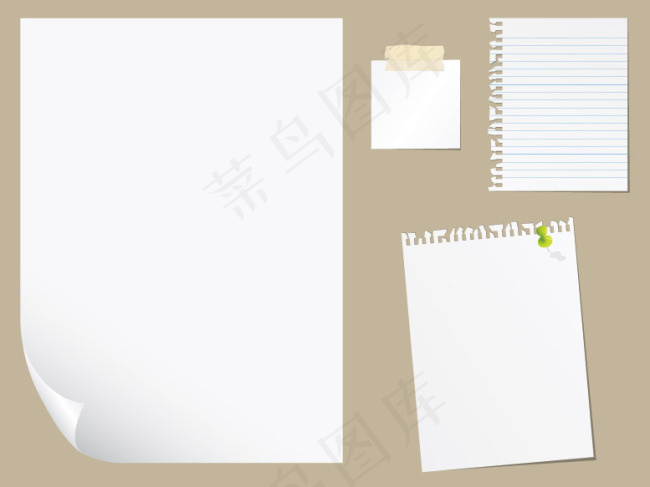便利贴 白纸EPS矢量图
