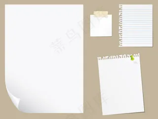 便利贴 白纸EPS矢量图