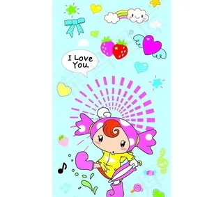 韩国卡通女孩花纸图片