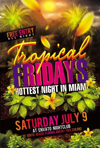 夏日夜店海报免费下载