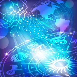 炫彩星座轮盘背景矢量素材