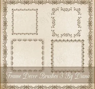 藤蔓边框笔刷花藤相框笔刷装饰花边笔...