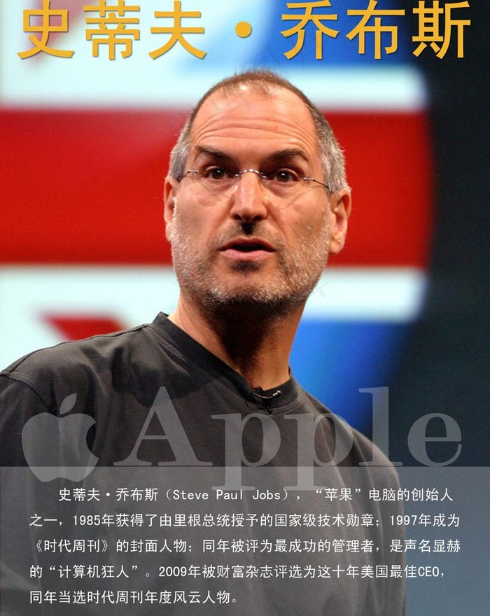 史蒂夫乔布斯介绍图片psd模版下载