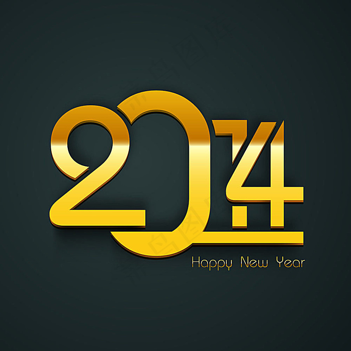 2014新年金属立体字eps,ai矢量模版下载