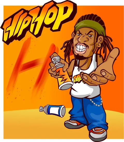 嘻哈喷漆ai矢量模版下载