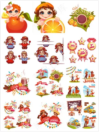 卡通儿童元素矢量