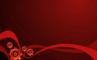 红色的动感线条背景与齿轮