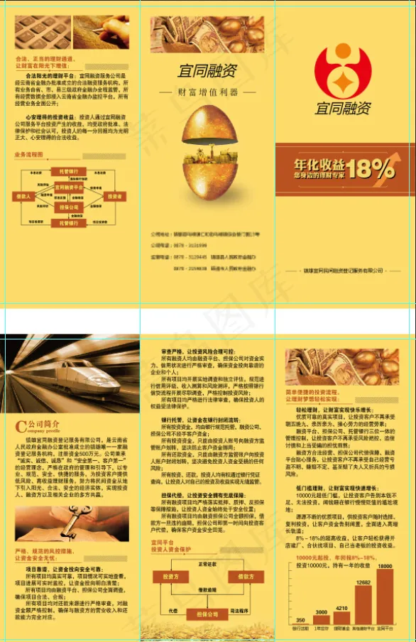 金融三折页ai矢量模版下载
