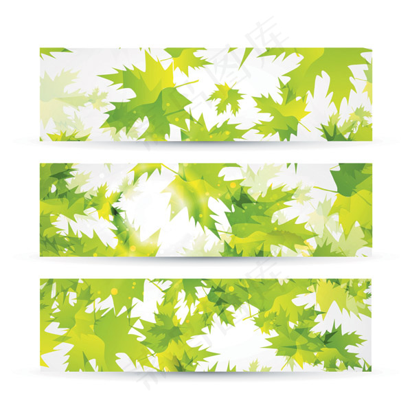 绿色叶子背景矢量素材绿色树叶飞舞的...