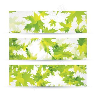 绿色叶子背景矢量素材绿色树叶飞舞的...