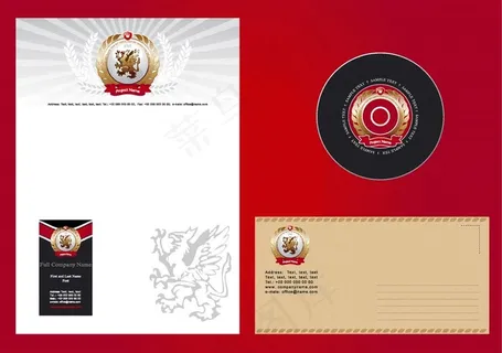 精美企业形象标识与卡片模板矢量图