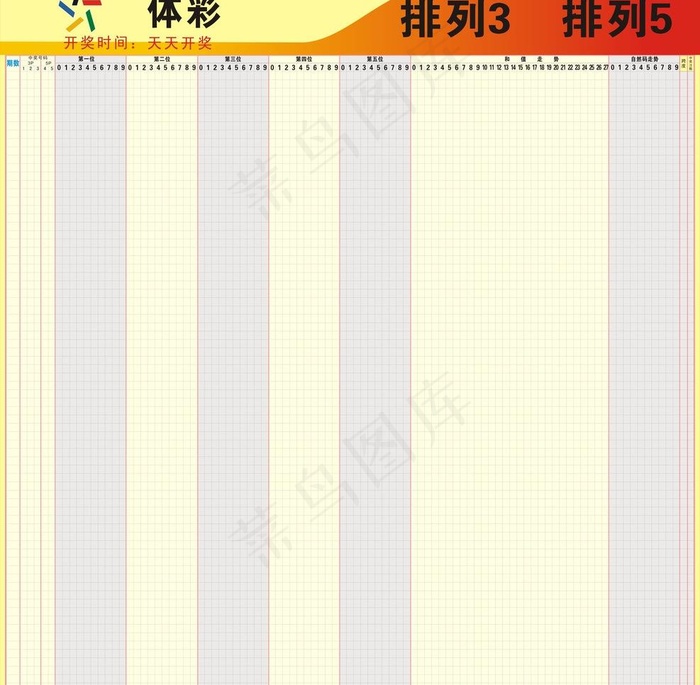 体彩 排列3 5图片cdr矢量模版下载