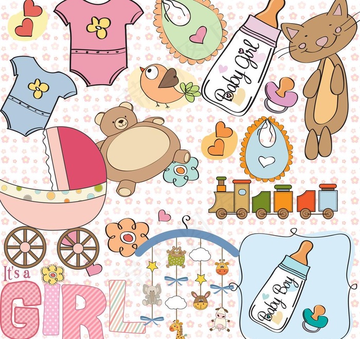 可爱婴儿用品图片