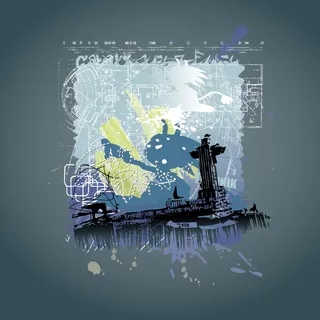 印花矢量图 街头潮流 建筑 楼房 ...