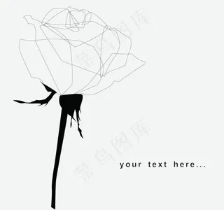 手绘玫瑰01矢量