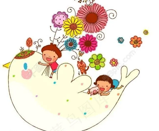 卡通儿童插画图片ai矢量模版下载