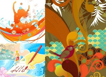 3运动主题的时尚插画矢量素材