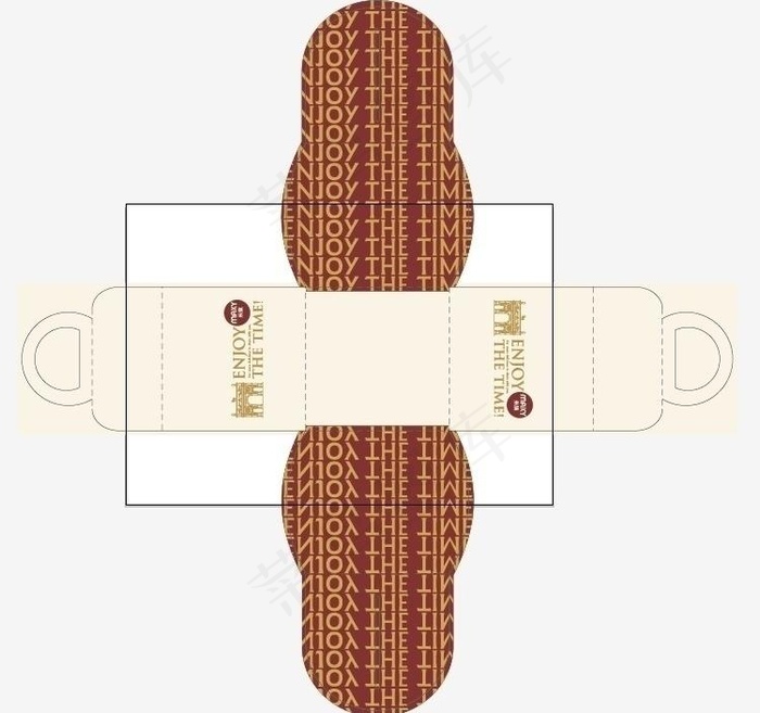 米旗十字蛋糕盒图片ai矢量模版下载