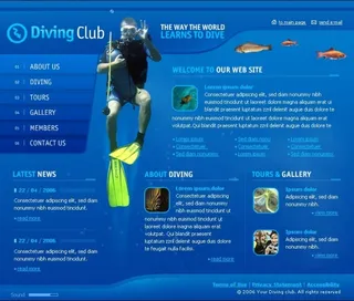 潜水俱乐部网站模板动画