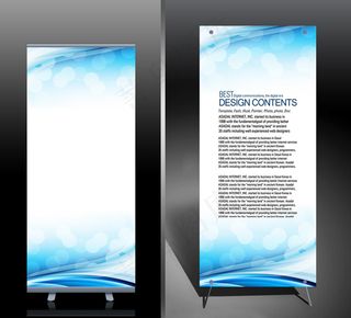 蓝色科技X展架设计 易拉宝设计