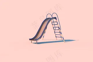 粉色背景下的滑梯图片