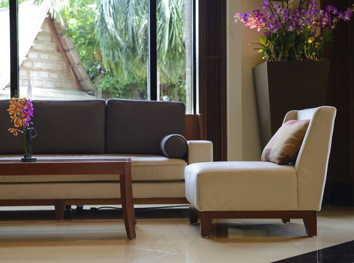 简约沙发客厅一角效果图