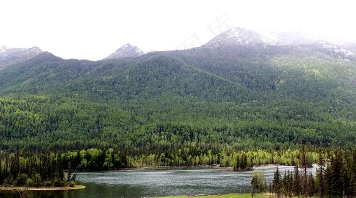 草原雪山图片