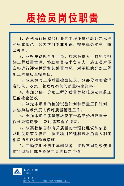 质检员岗位职责cdr矢量模版下载