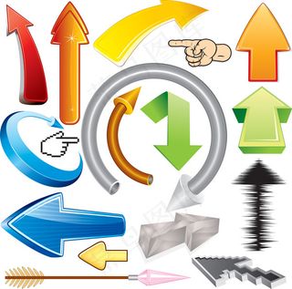 矢量立体动感箭头设计素材