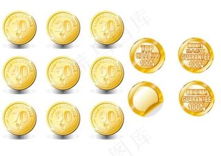金色圆形降价促销标签矢量