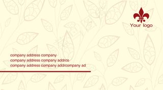 红色叶子底纹名片