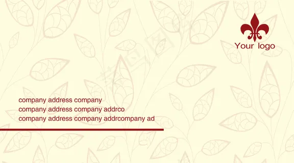 红色叶子底纹名片 红色叶子底纹名片