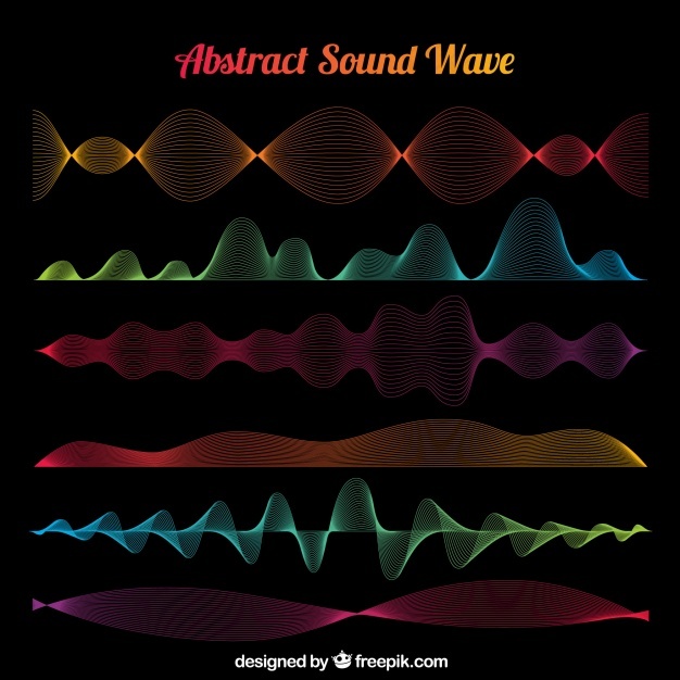 不同颜色的抽象的声波，伟大的选择