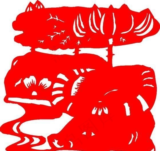 2009年牛年新春吉祥剪纸 牛 民...ai矢量模版下载