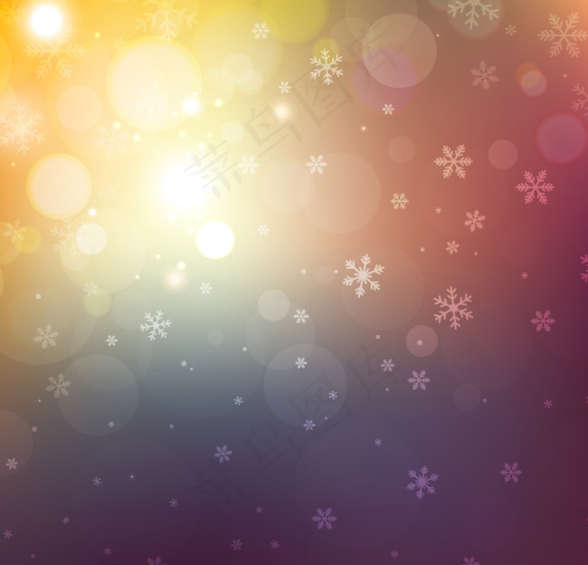 梦幻雪花光效背景矢量素材ai矢量模版下载