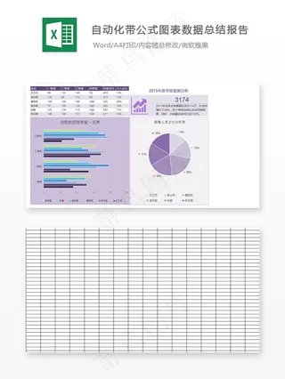 自动化带公式图表数据总结报告