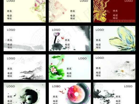 中国风名片图片cdr矢量模版下载