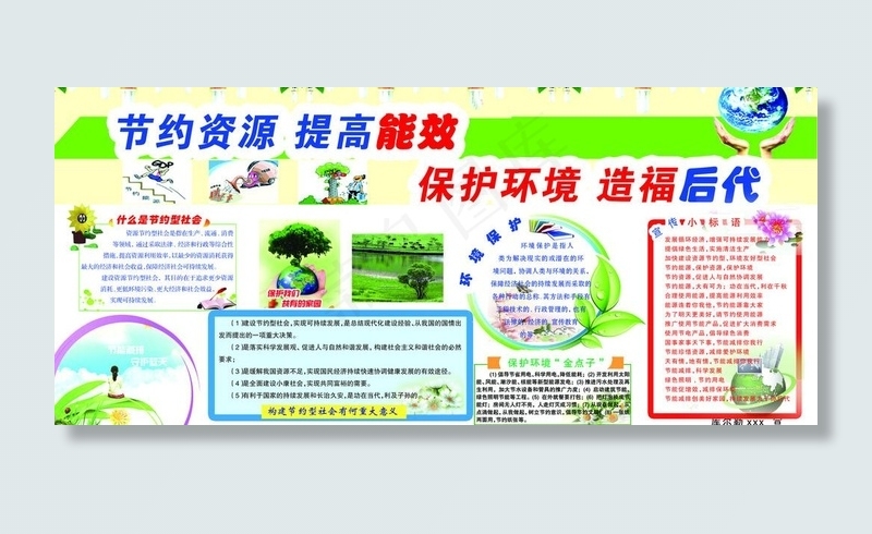 节约资源展板图片