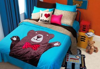 家纺卡通熊床品儿童房图片