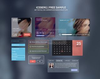 彩色线条UI工具包PSD分层素材.