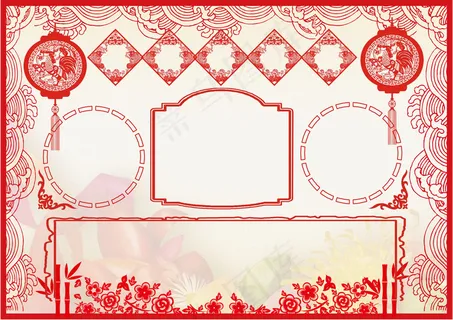 2017鸡年剪纸风格小报