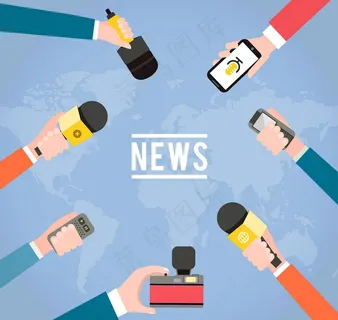 握话筒的手臂新闻采访矢量图